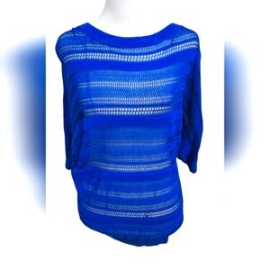 EXPRESS Open Knit Dolman Pull Over Top In Cobalt Blue. Size S NWOT